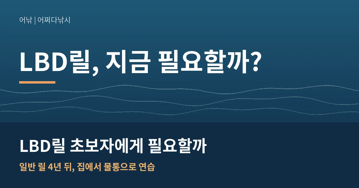 LBD릴 초보자에게 필요할까