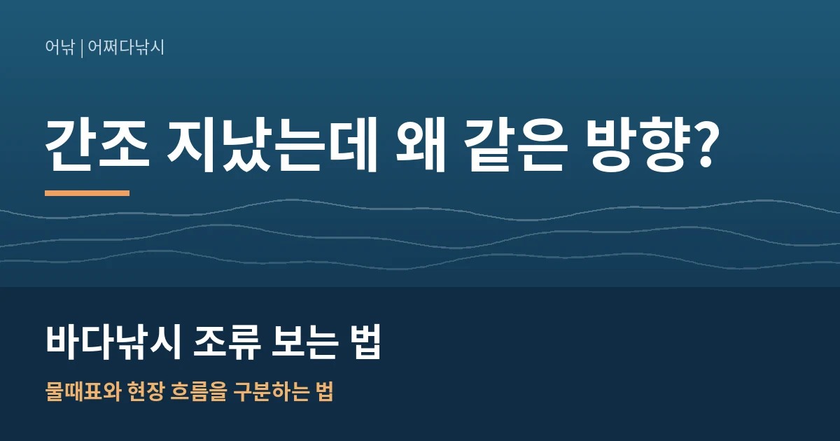 바다낚시 조류 보는 법